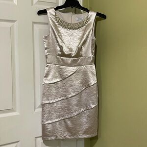 Elegant Collection Dressbarn Size 4 Pearl-Embellished Dress